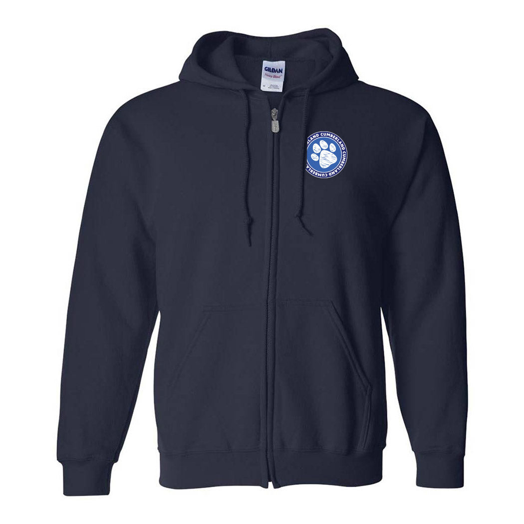 Paw Badge ~ Zip Hoodie ~ Cumberland Elementary School