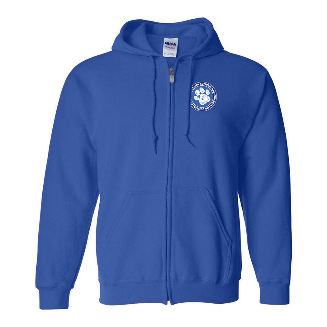 Paw Badge ~ Zip Hoodie ~ Cumberland Elementary School