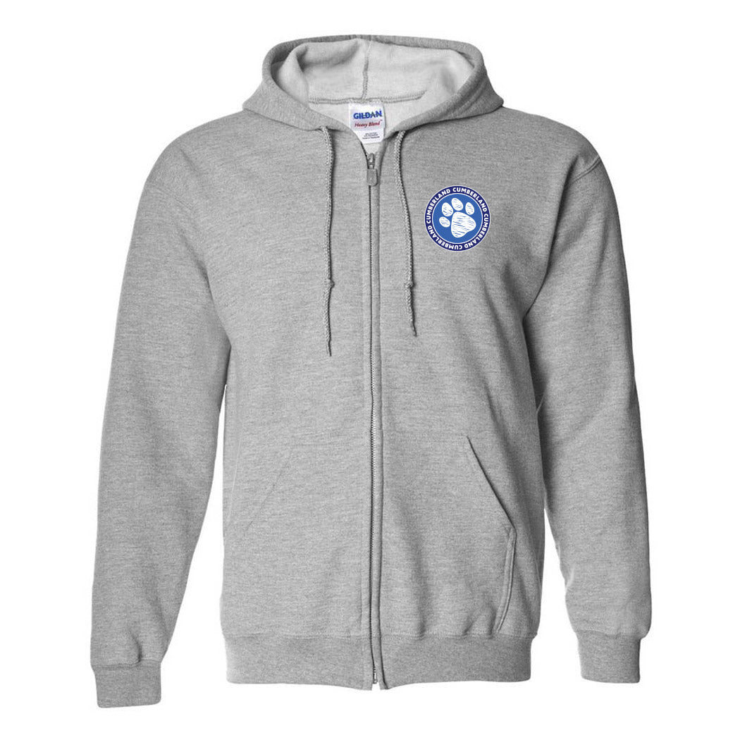 Paw Badge ~ Zip Hoodie ~ Cumberland Elementary School
