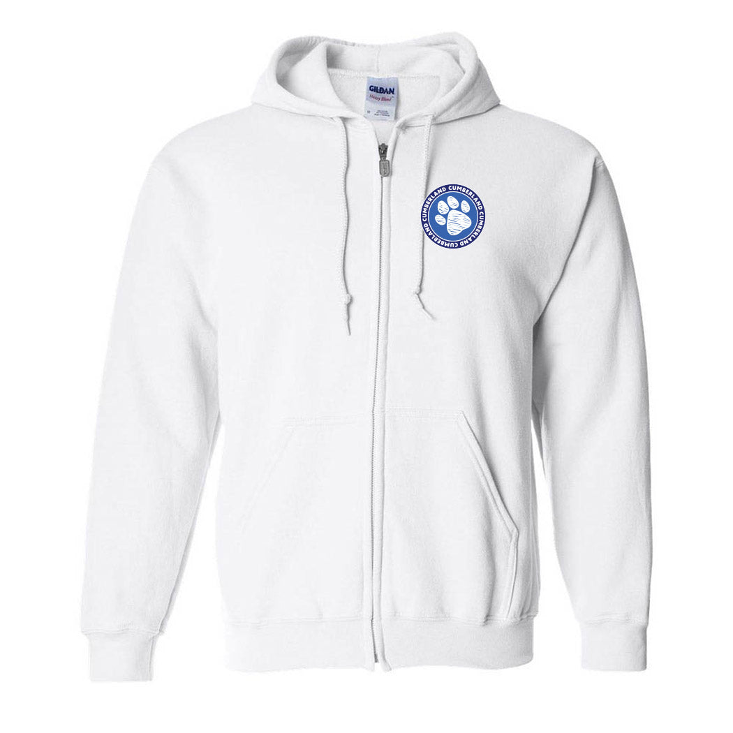 Paw Badge ~ Zip Hoodie ~ Cumberland Elementary School