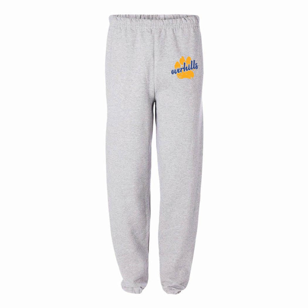 Paw Script Overhills ~ Sweatpants ~ Overhills Elementary School-ash