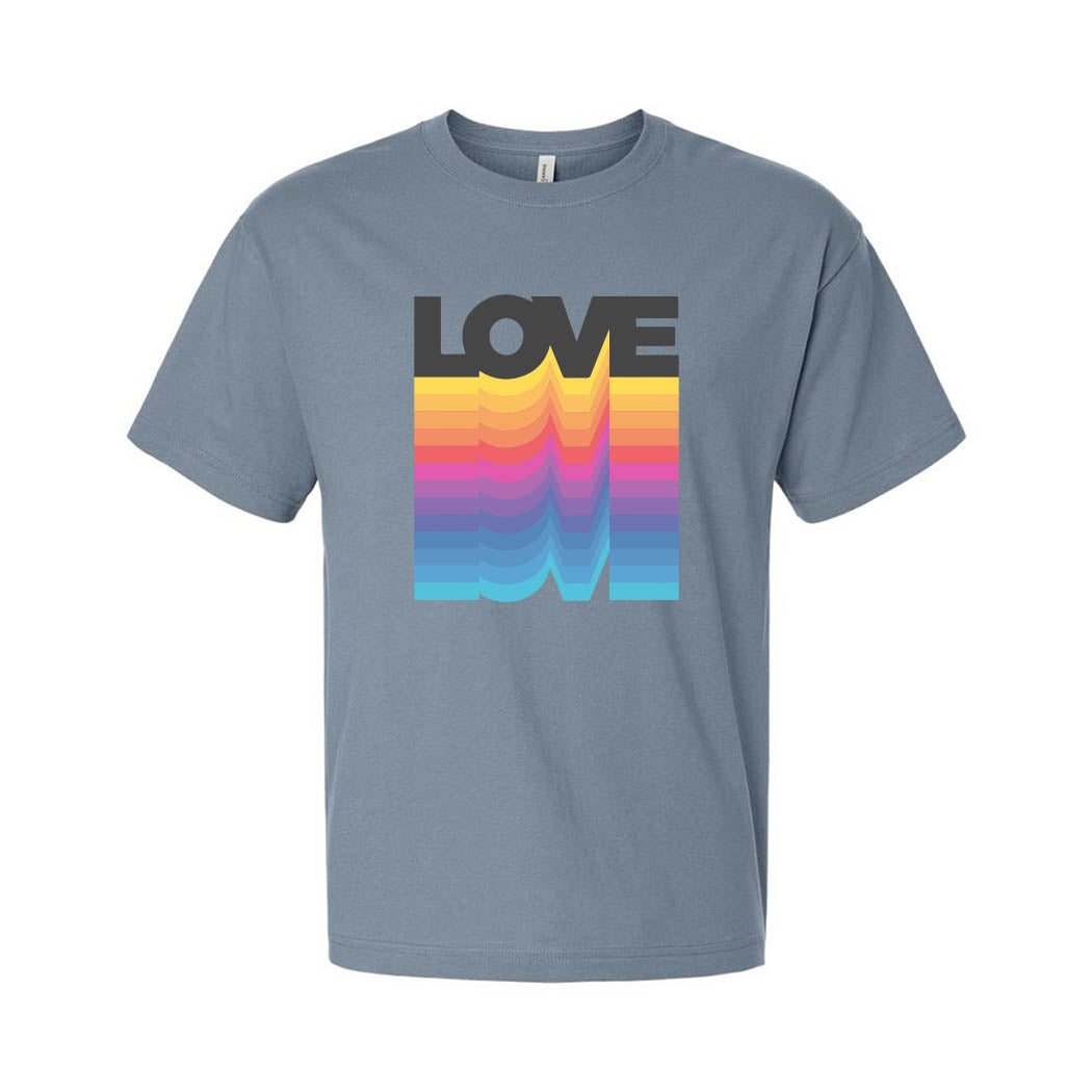 Prismatic Rainbow Love ~ Heavyweight Cotton T-Shirt ~ humanKIND
