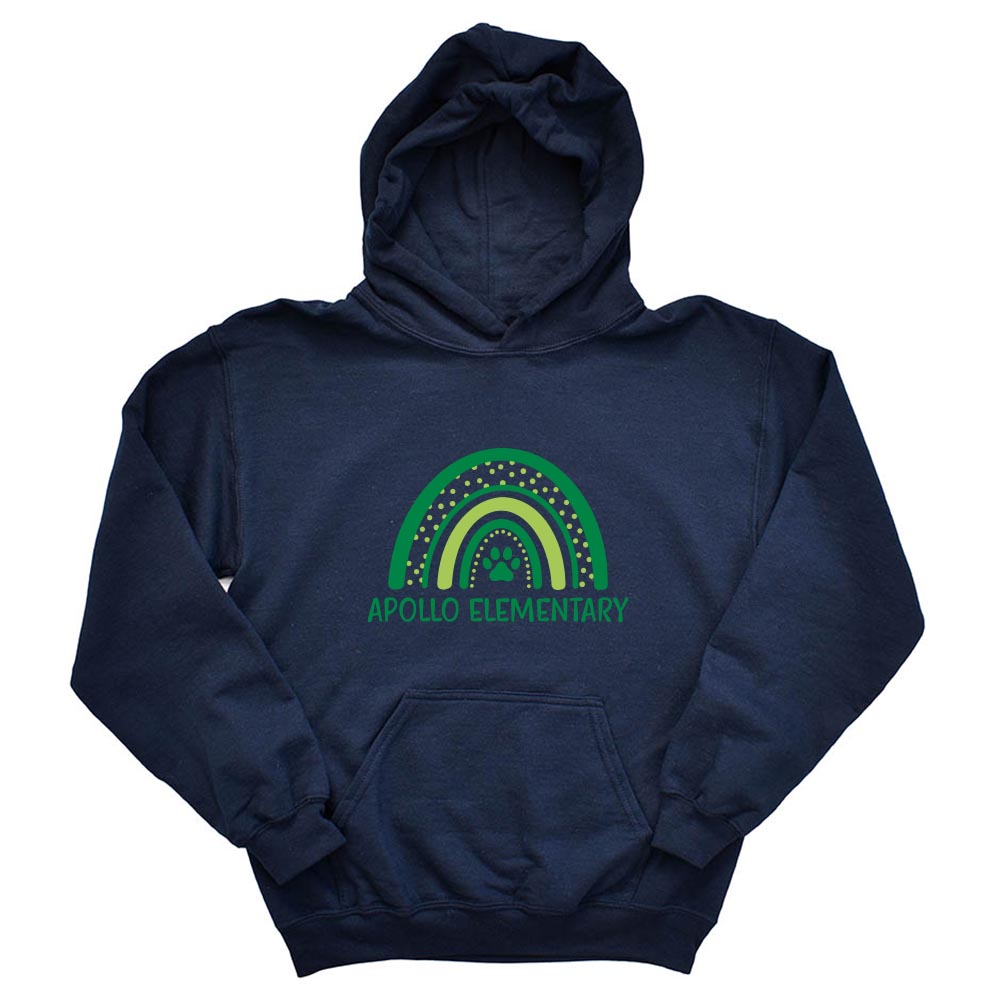 RAINBOW HOODIE ~ APOLLO ELEMENTARY ~ youth & adult ~ classic unisex fit