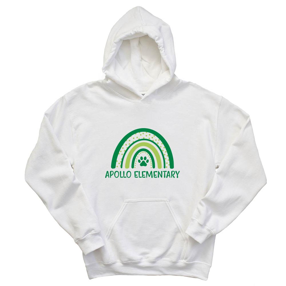 RAINBOW UNISEX HOODIE ~ APOLLO ELEMENTARY ~ youth & adult ~ classic fit