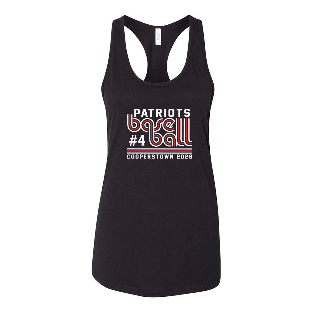 12U Red Cooperstown Team 2026 ~ Women's Jersey Racerback Tank ~ Glenview Patriots-dark grey heather