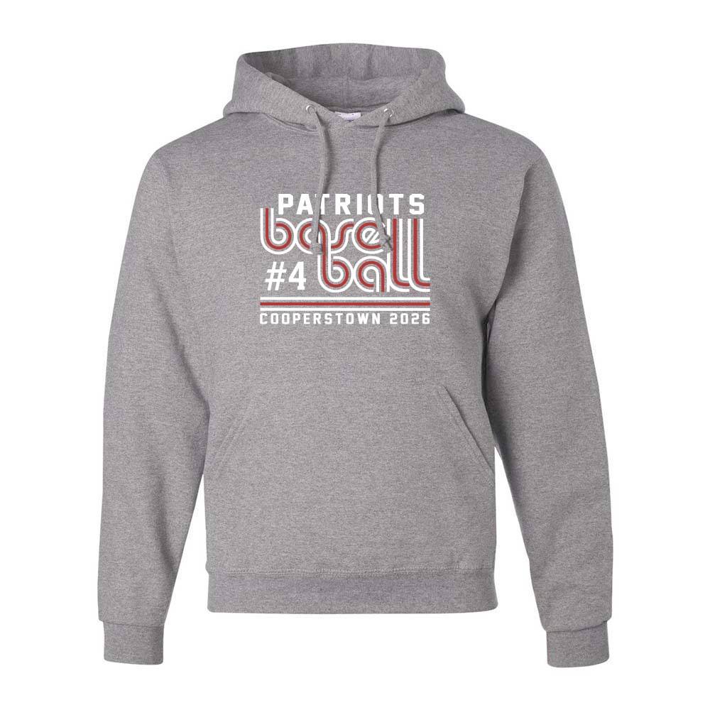 12U Red Cooperstown Team 2026 ~ Hoodie ~ Glenview Patriots-navy