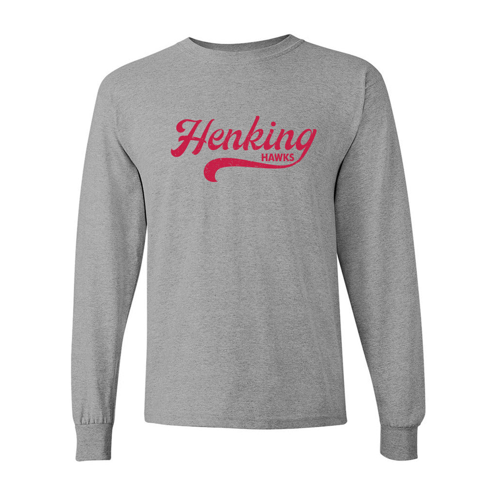 Retro Script Henking ~ Cotton Long Sleeve T-Shirt ~ Henking Elementary School