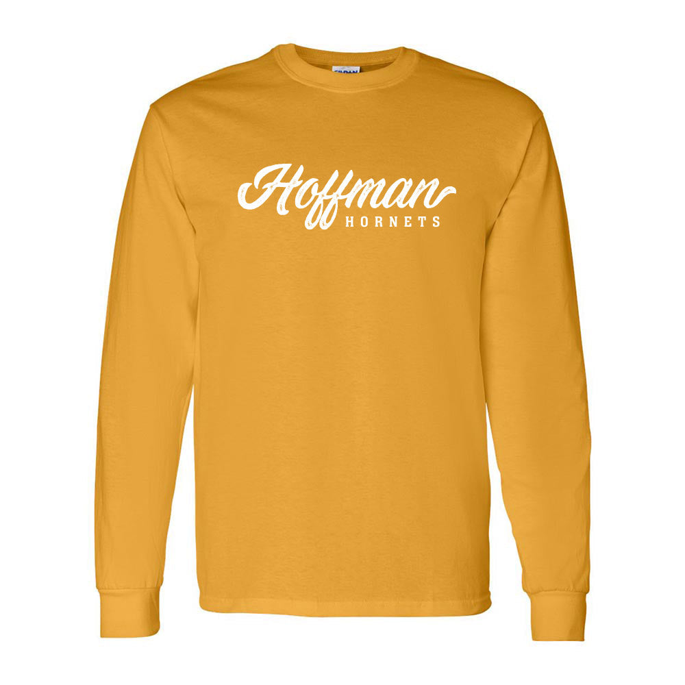 Retro Script Hoffman ~ Cotton Long Sleeve T-Shirt ~ Hoffman Elementary School