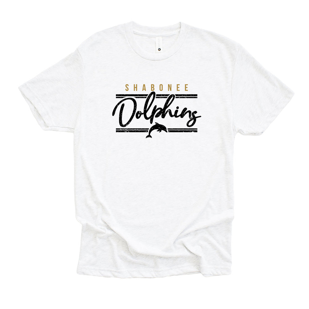 Dolphins Arc ~ Triblend T-Shirt ~ Shabonee Elementary School Staff