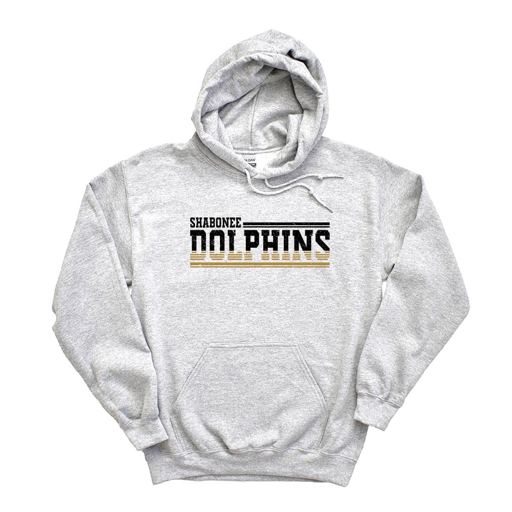 Dolphins Stripes ~ Hoodie ~ Shabonee Elementary School Staff-ash