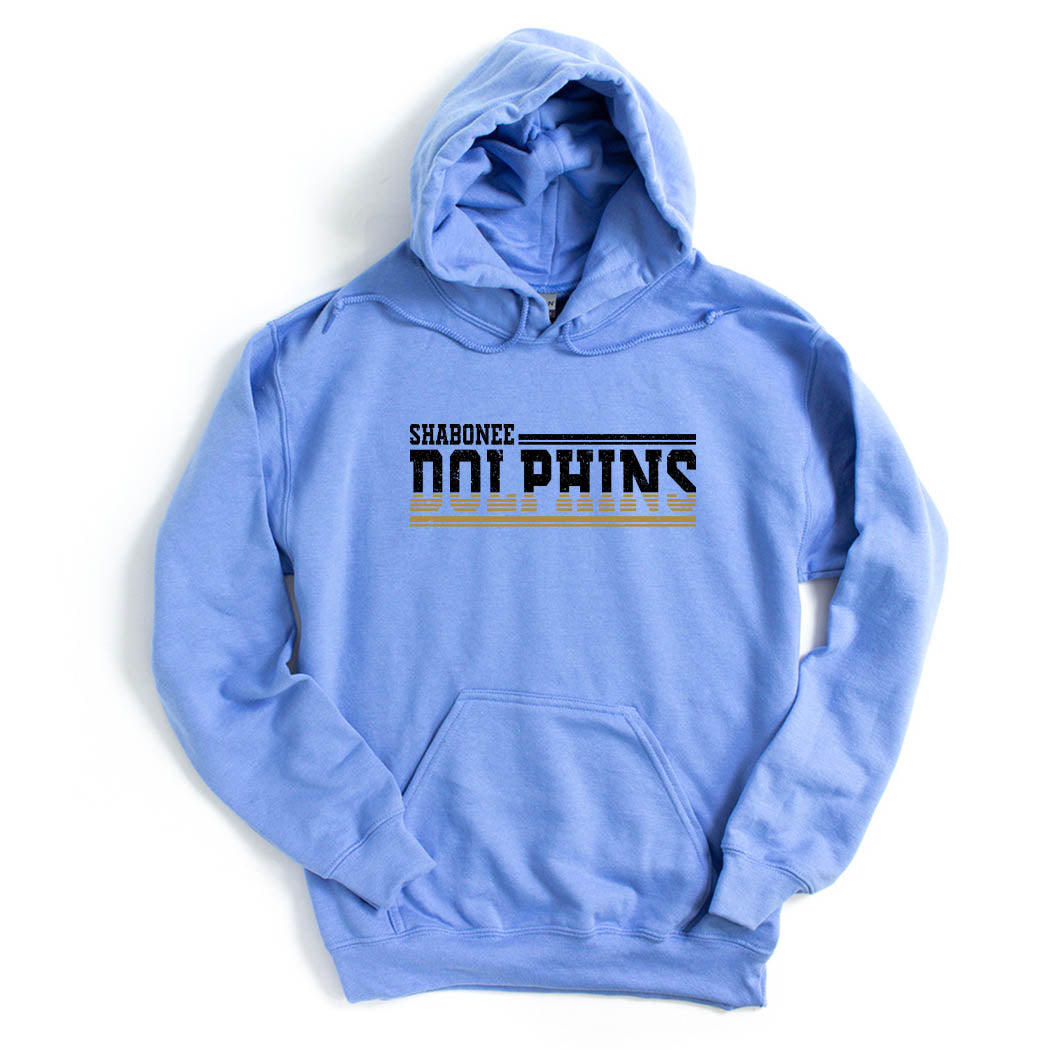 Dolphins Stripes ~ Hoodie ~ Shabonee Elementary School Staff