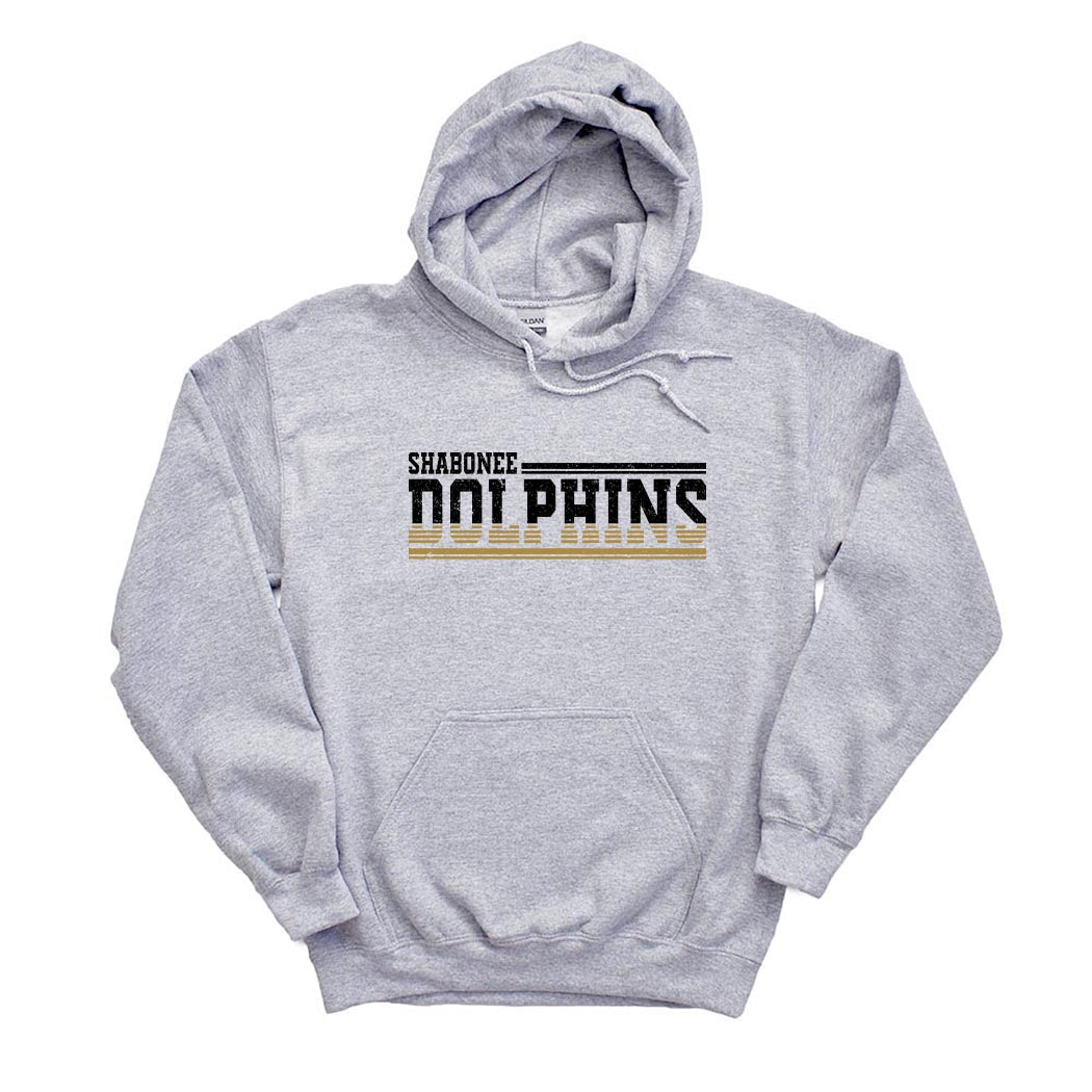 Dolphins Stripes ~ Hoodie ~ Shabonee Elementary School Staff