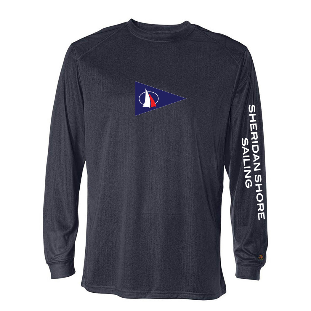 Performance Long Sleeve T-Shirt ~ Sheridan Shore Sailing-navy
