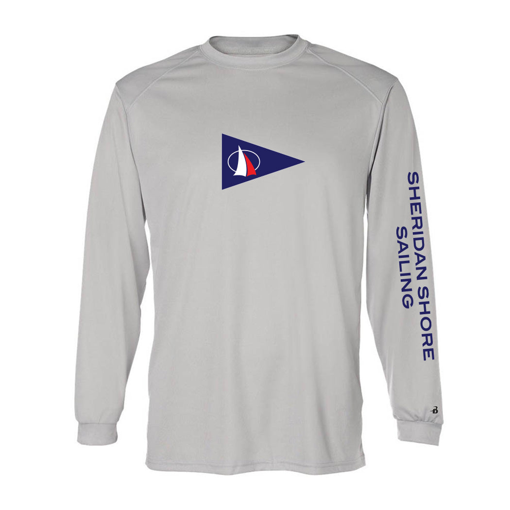 Performance Long Sleeve T-Shirt ~ Sheridan Shore Sailing-silver