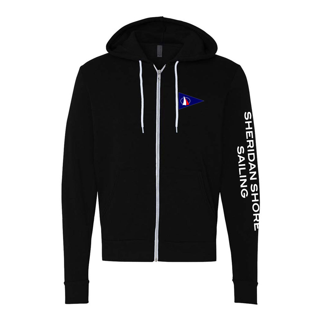 Sponge Fleece Zip Hoodie ~ Sheridan Shore Sailing-black