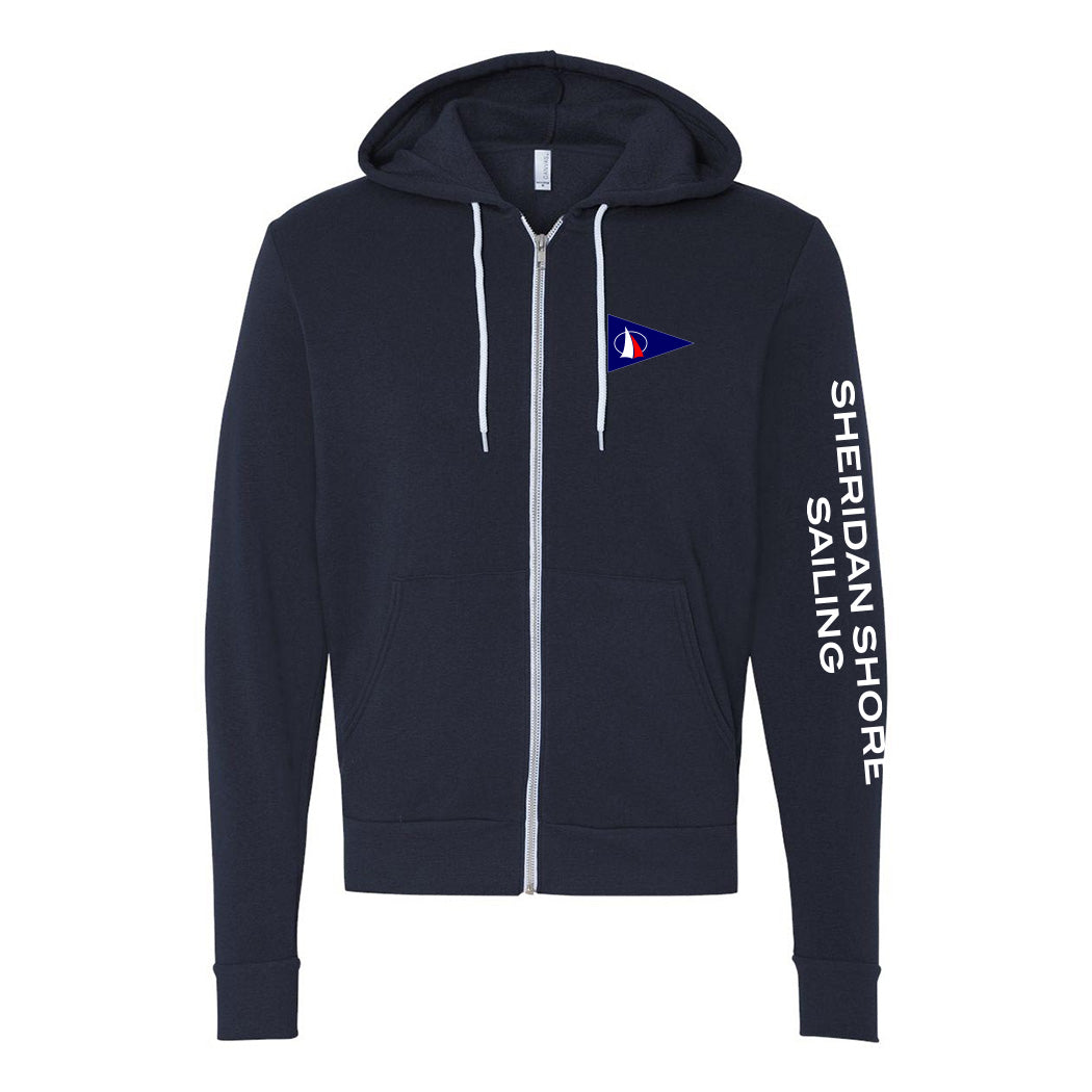 Sponge Fleece Zip Hoodie ~ Sheridan Shore Sailing-navy