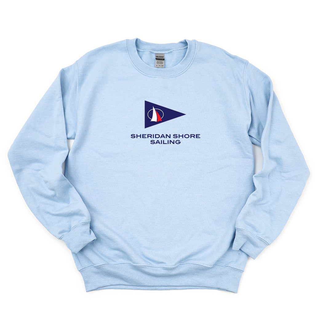 Crewneck Sweatshirt ~ Sheridan Shore Sailing-light blue