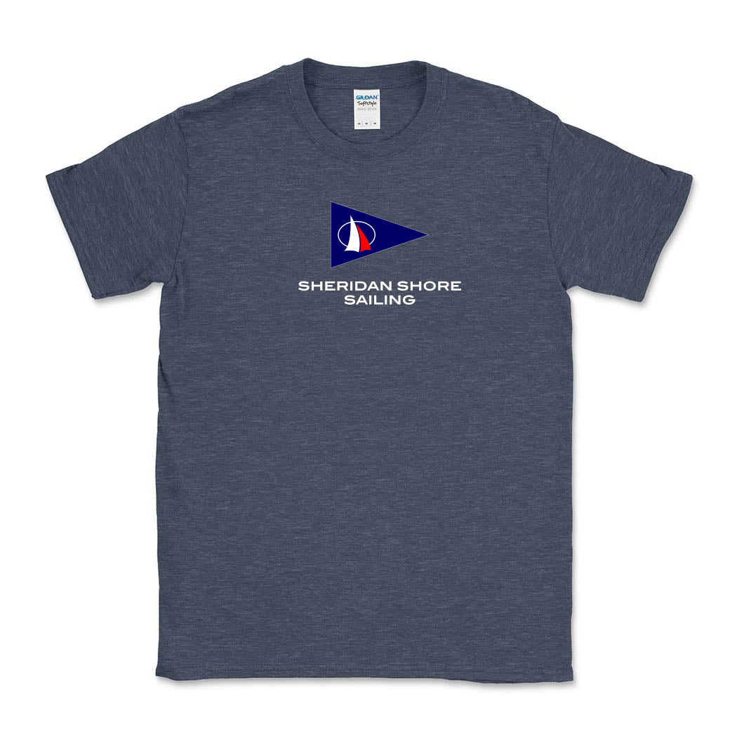 Cotton T-Shirt ~ Sheridan Shore Sailing-heather navy