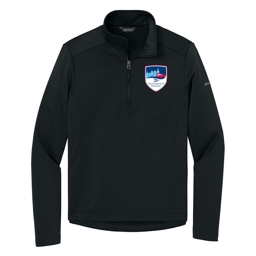 Shield Logo - Power Fleet ~ 1/4 Zip Sweatshirt ~ Chicago Yacht Club-black