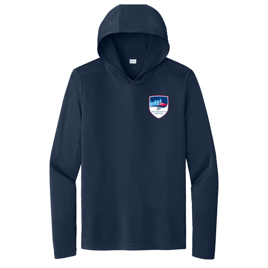 Logo - Power Fleet ~ Performance Long Sleeve Hoodie ~ Chicago Yacht Club