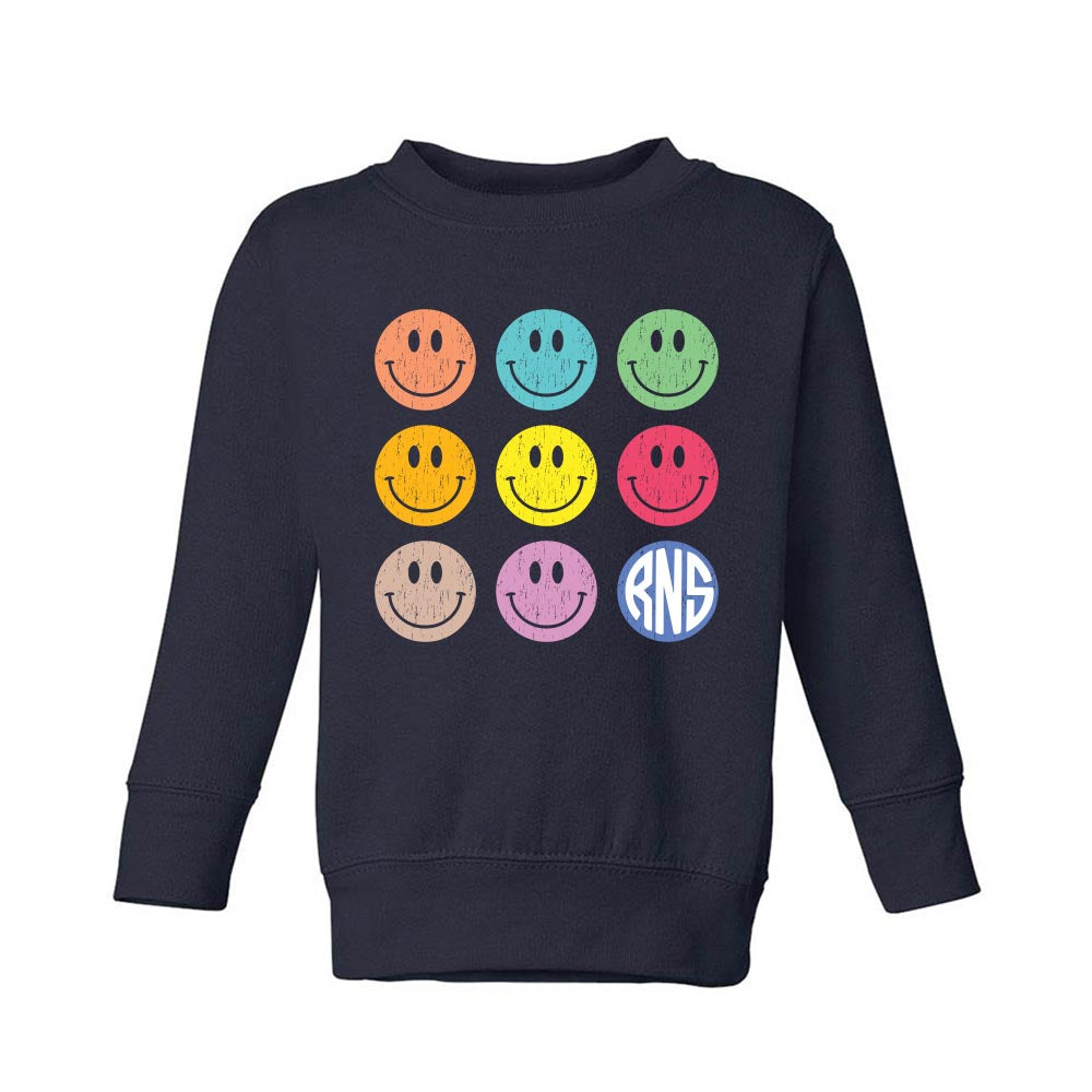 Smiley Array ~ Toddler Crewneck Sweatshirt ~ Ravinia Nursery School