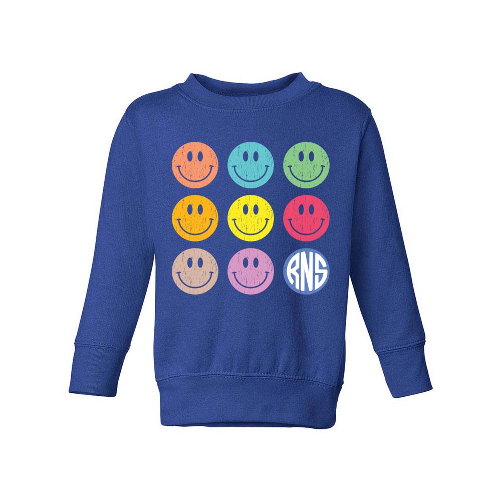 Smiley Array ~ Toddler Crewneck Sweatshirt ~ Ravinia Nursery School