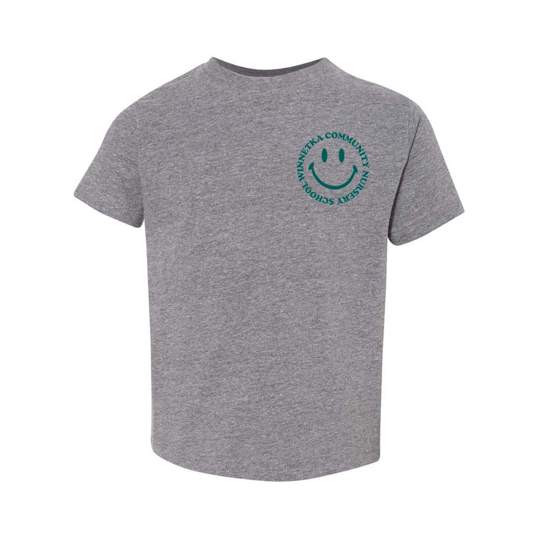 Smiley ~ Toddler Jersey T-Shirt ~ Winnetka Community Nursery School-granite heather