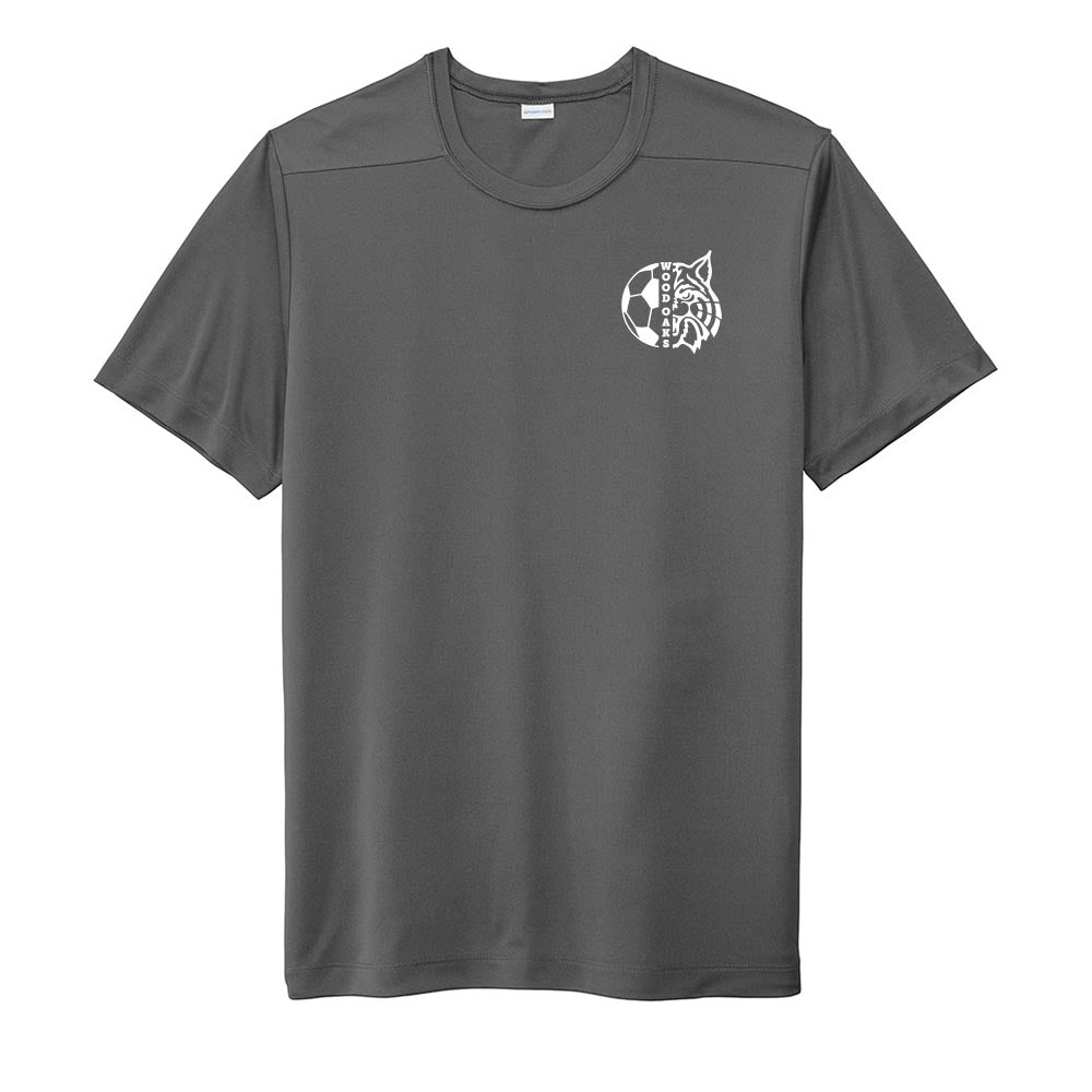 Soccer Mascot Badge ~ Performance Tee ~ Wood Oaks Junior High Athletics