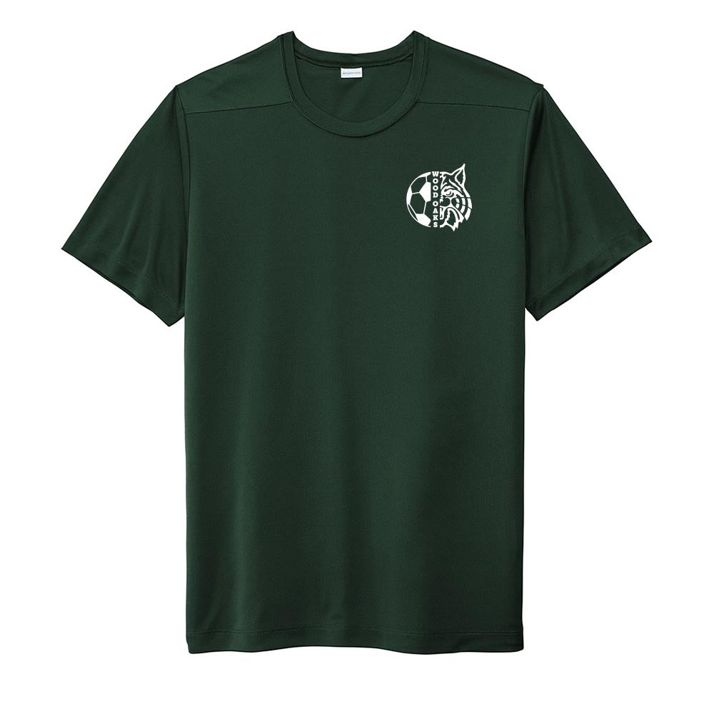 Soccer Mascot Badge ~ Performance Tee ~ Wood Oaks Junior High Athletics