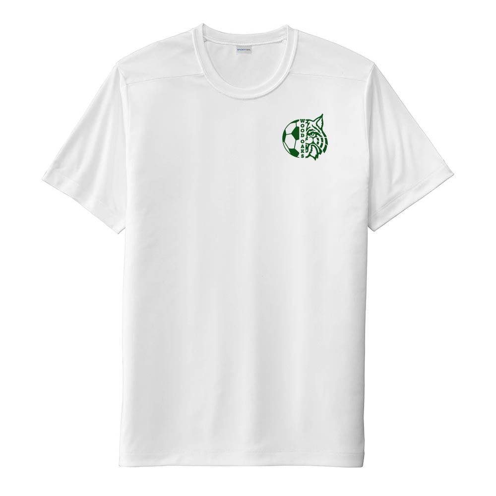 Soccer Mascot Badge ~ Performance Tee ~ Wood Oaks Junior High Athletics