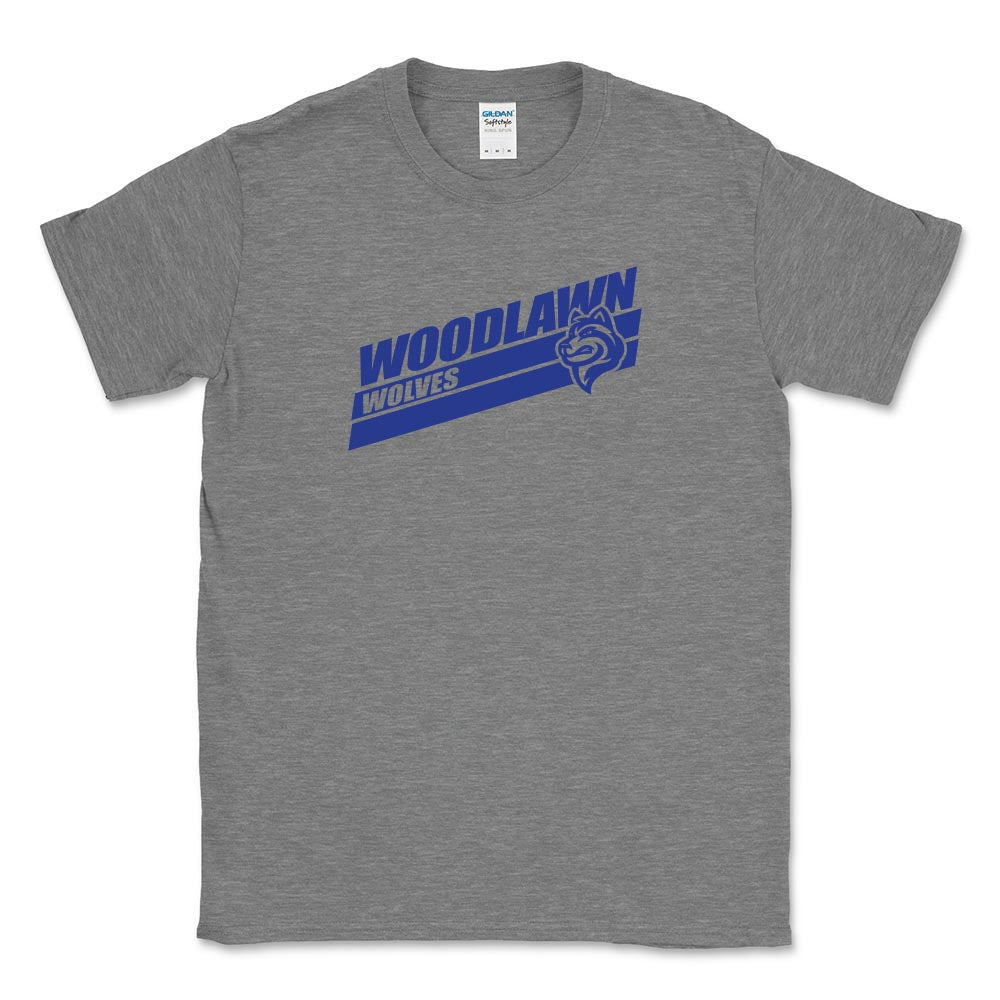 Speed Stripes Woodlawn ~ Cotton T-Shirt ~ Woodlawn Middle School