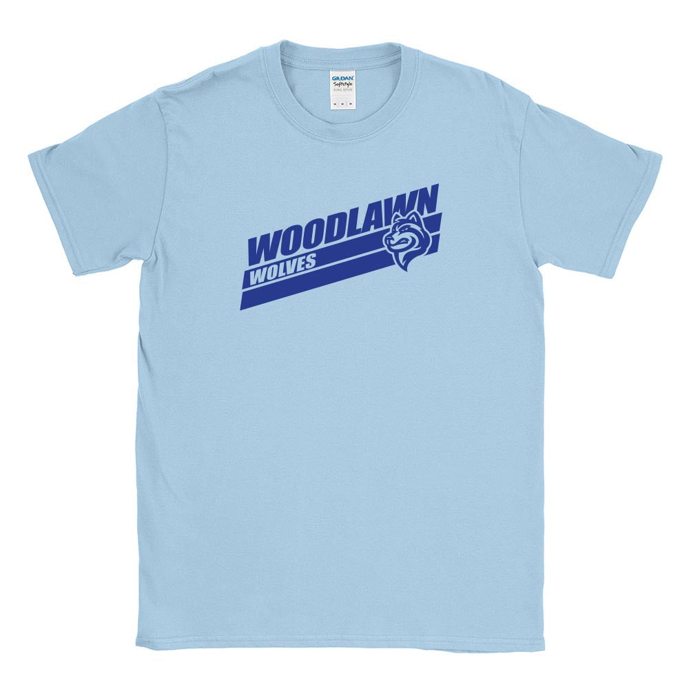 Speed Stripes Woodlawn ~ Cotton T-Shirt ~ Woodlawn Middle School
