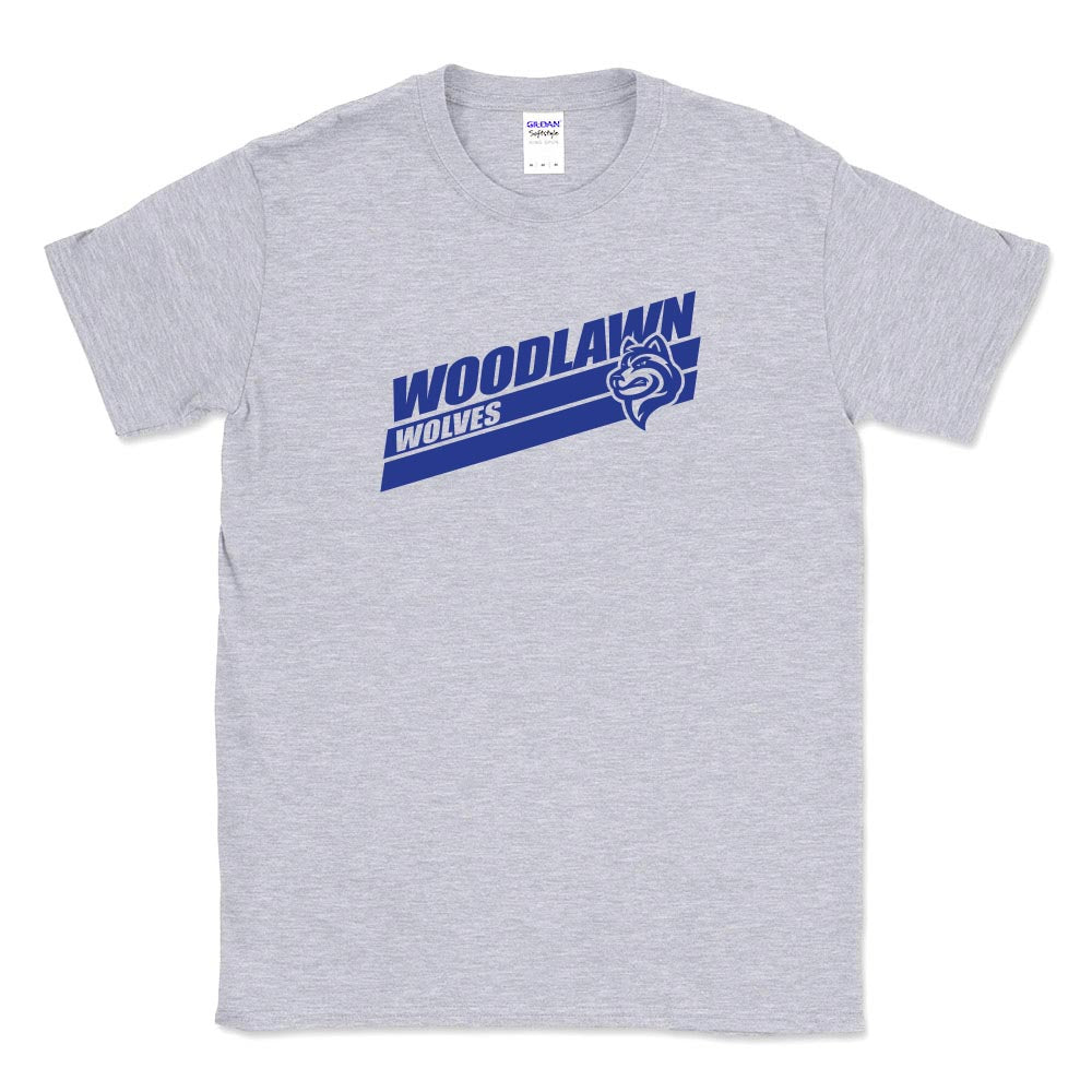 Speed Stripes Woodlawn ~ Cotton T-Shirt ~ Woodlawn Middle School