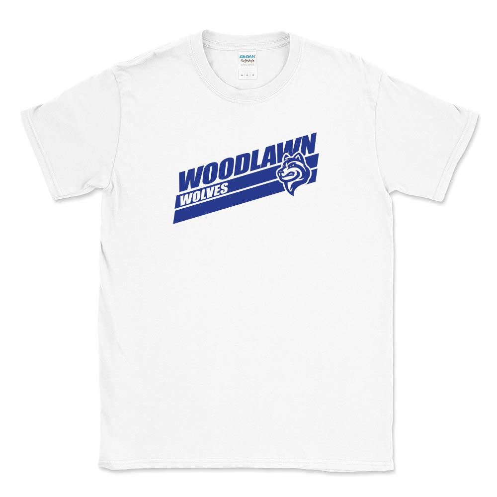 Speed Stripes Woodlawn ~ Cotton T-Shirt ~ Woodlawn Middle School