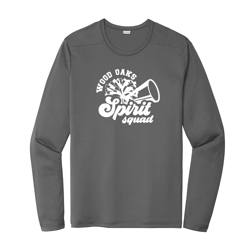 Spirit Squad ~ Long Sleeve Performance Tee ~ Wood Oaks Junior High Athletics