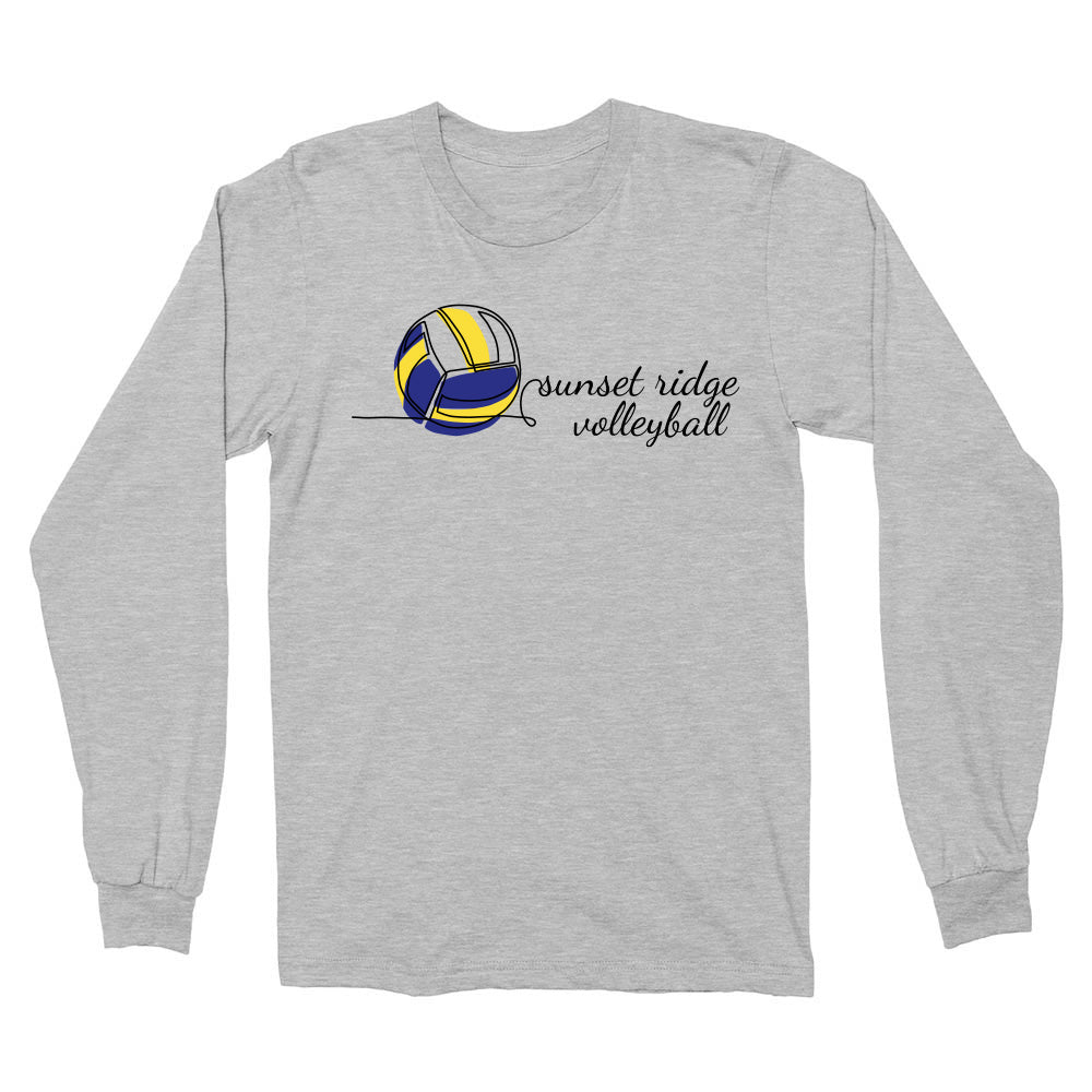 Volleyball Script ~ Cotton Long Sleeve T-Shirt ~ Sunset Ridge Middle School