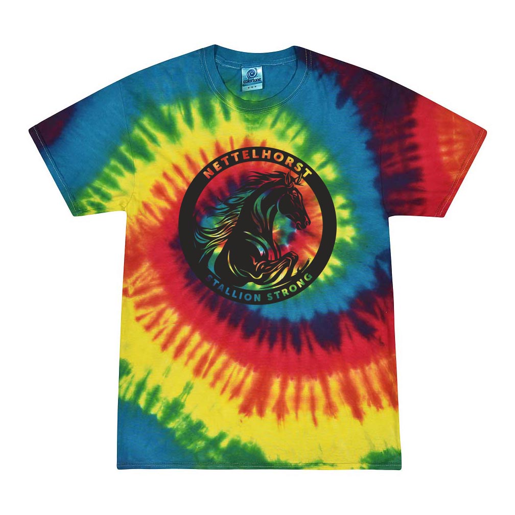 STALLION STRONG TIE DIE TEE ~ NETTELHORST SCHOOL ~ toddler, youth, & adult ~ classic unisex fit