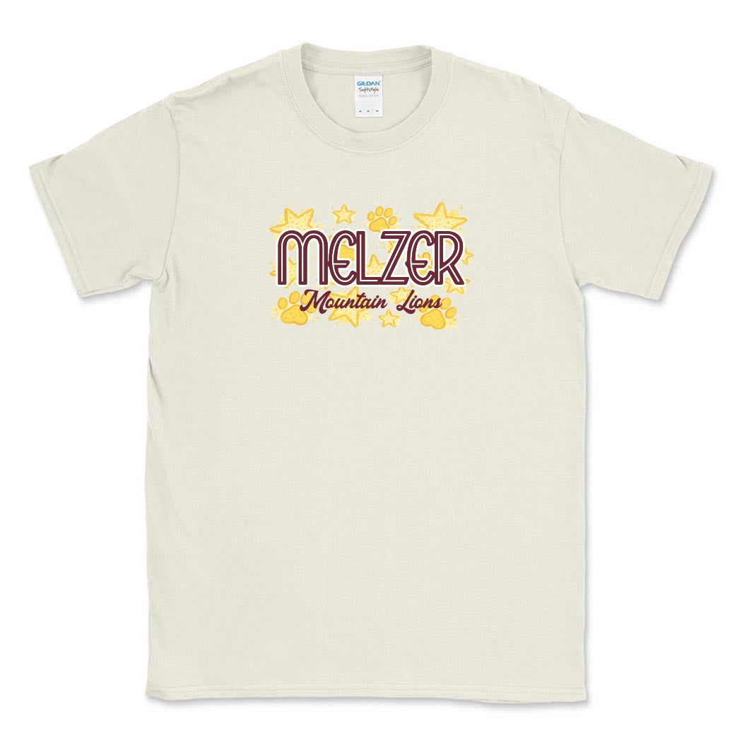 Stars ~ Cotton T-Shirt ~ Melzer Elementary School-off white