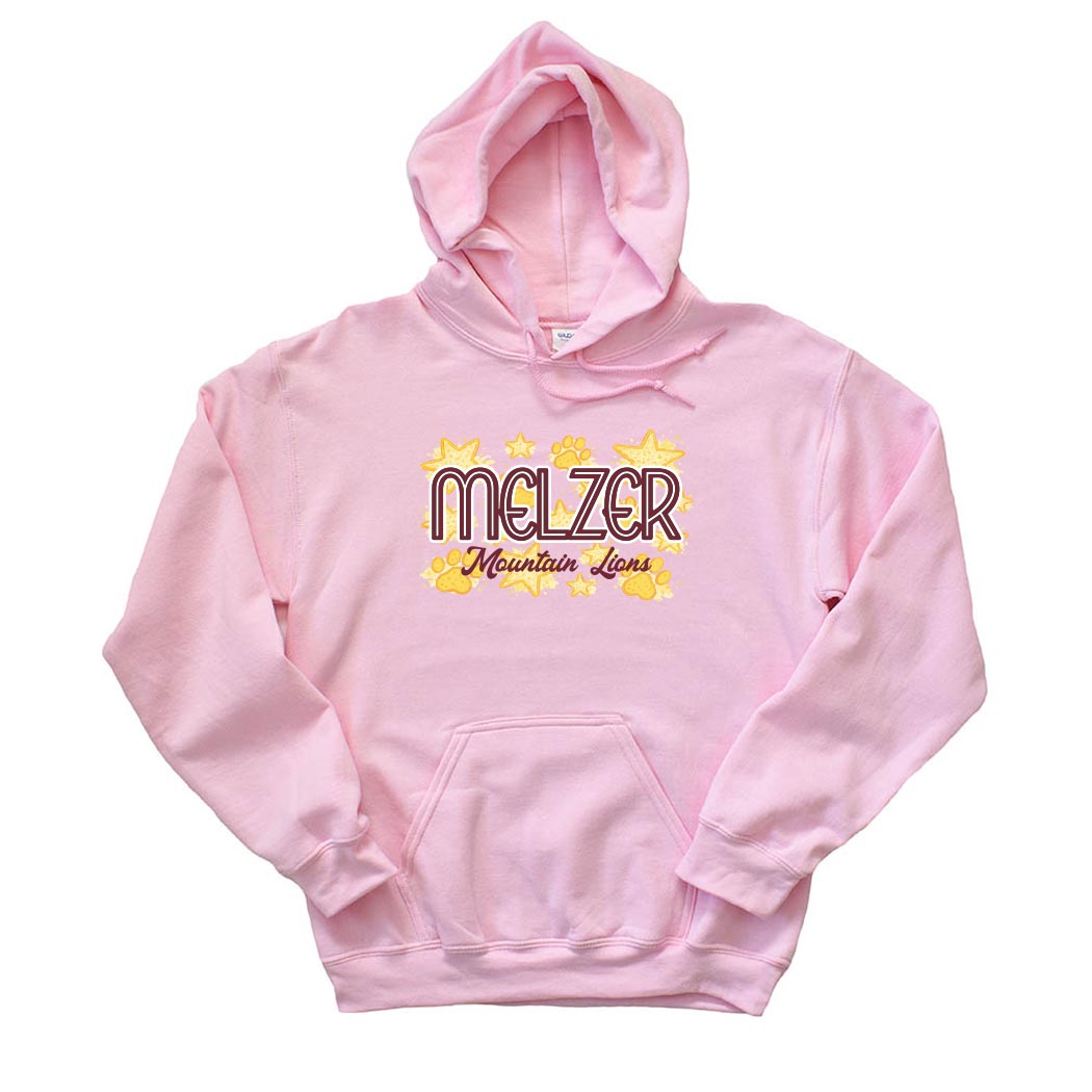 Stars ~ Hoodie ~ Melzer Elementary School-light pink