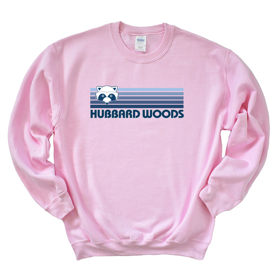 Sunset Stripes ~ Crewneck Sweatshirt ~ Hubbard Woods Elementary School-light pink