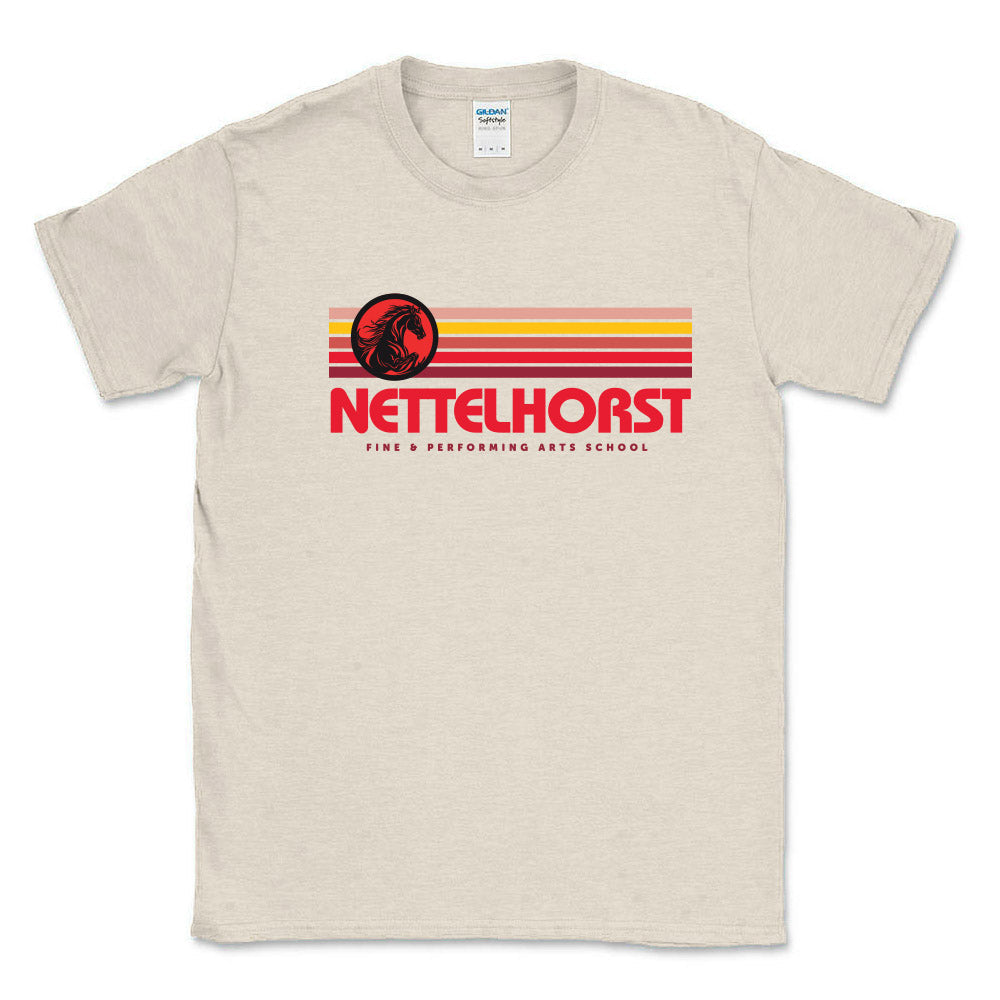 Sunset Stripes ~ Cotton T-Shirt ~ Nettelhorst School