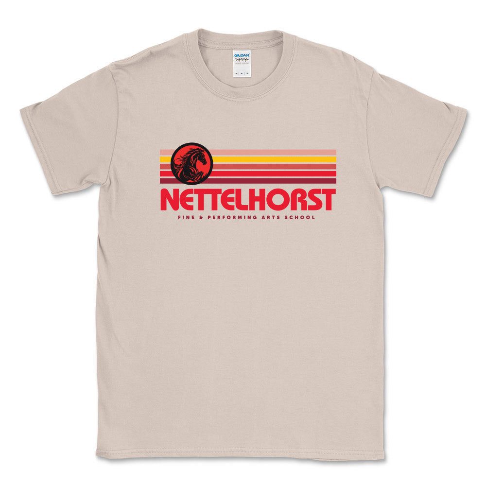 Sunset Stripes ~ Cotton T-Shirt ~ Nettelhorst School