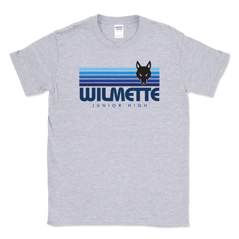 Sunset Stripes ~ Cotton T-Shirt ~ Wilmette Junior High School