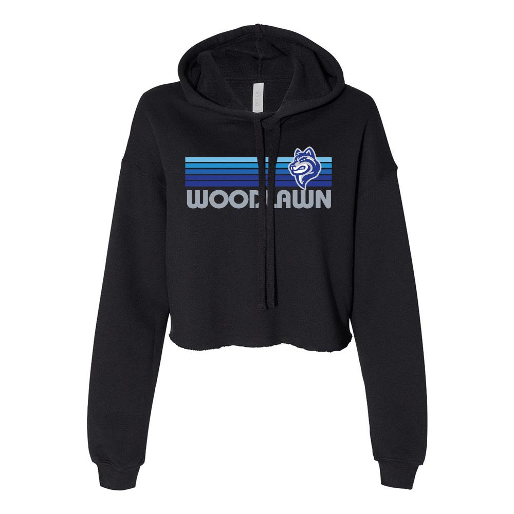 Sunset Stripes Woodlawn ~ Crop Hoodie ~ Woodlawn Middle School