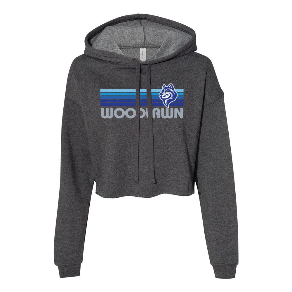 Sunset Stripes Woodlawn ~ Crop Hoodie ~ Woodlawn Middle School