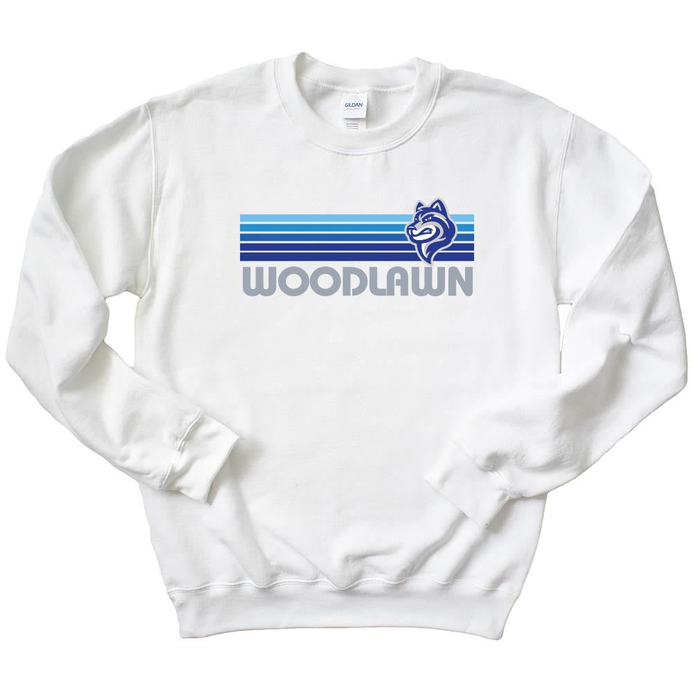 Sunset Stripes Woodlawn ~ Crewneck Sweatshirt ~ Woodlawn Middle School