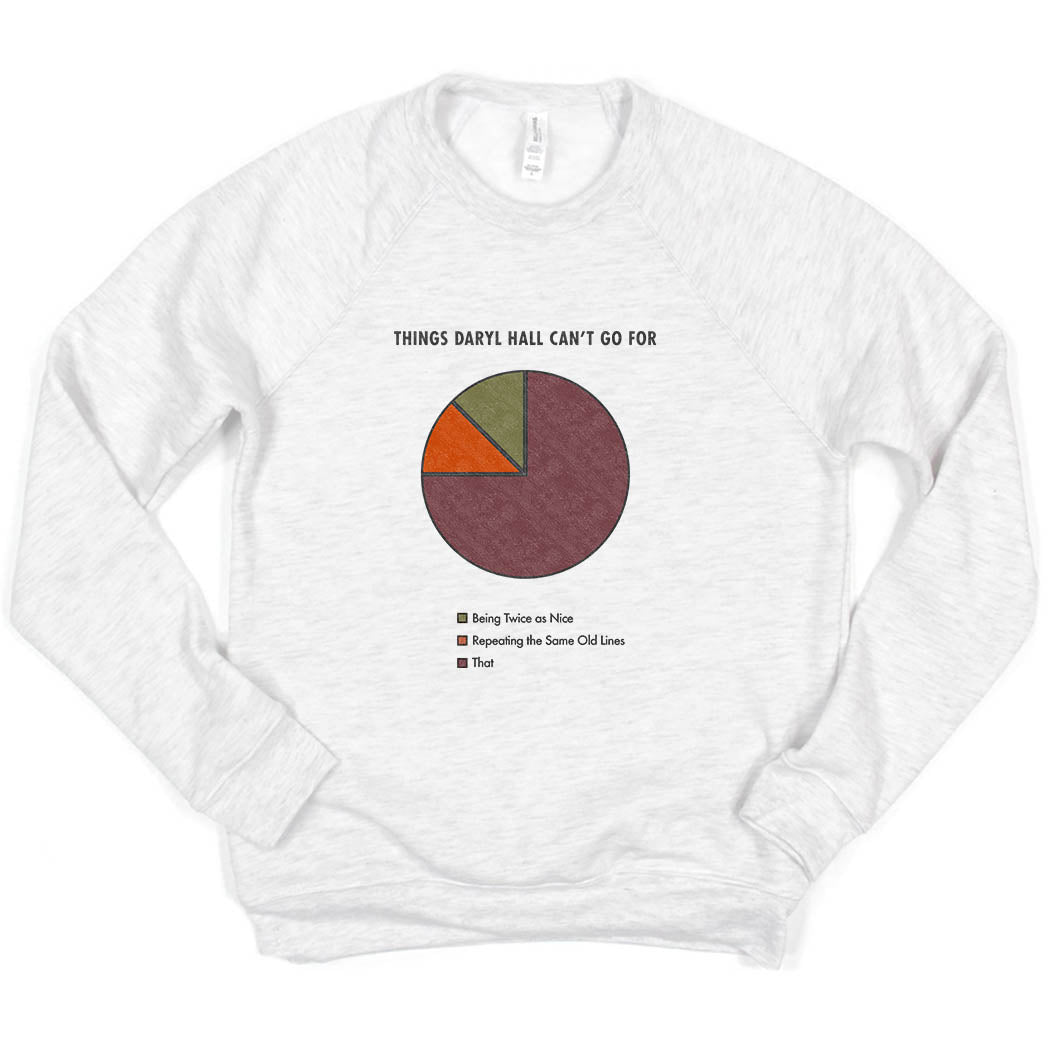 Things Daryl Hall Can't Go For ~ Raglan Sponge Fleece Crewneck Sweatshirt ~ humanKIND