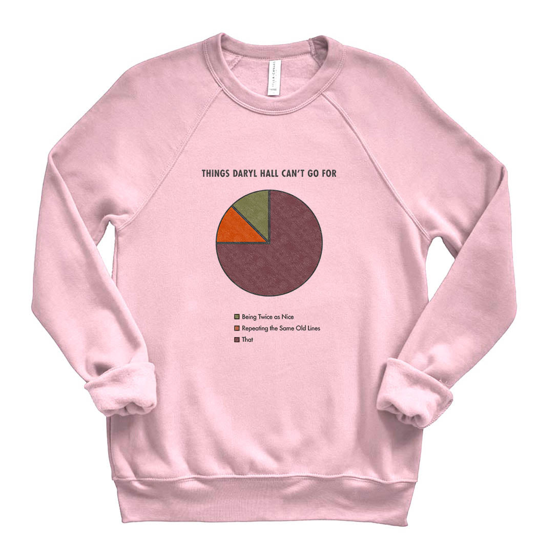 Things Daryl Hall Can't Go For ~ Raglan Sponge Fleece Crewneck Sweatshirt ~ humanKIND