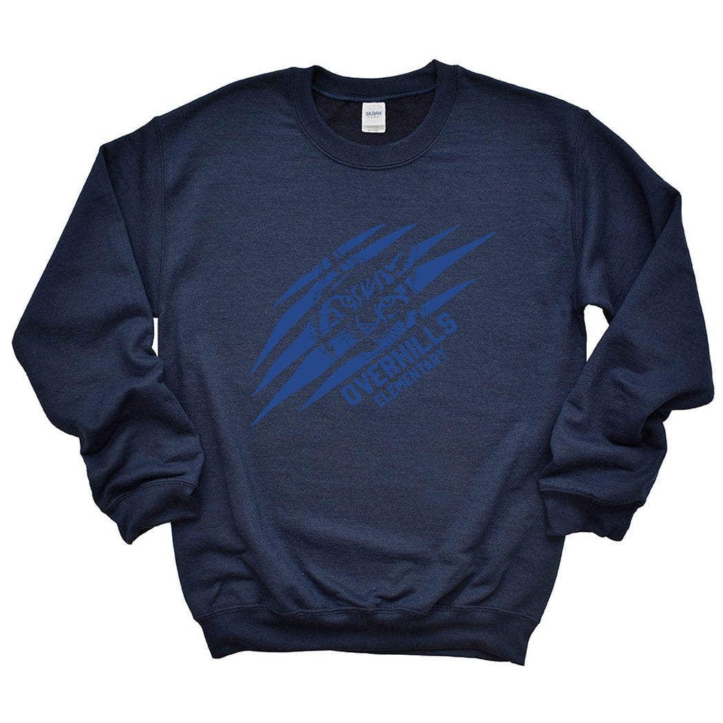 Torn - Overhills Elementary ~ Crewneck Sweatshirt ~ Overhills Elementary School