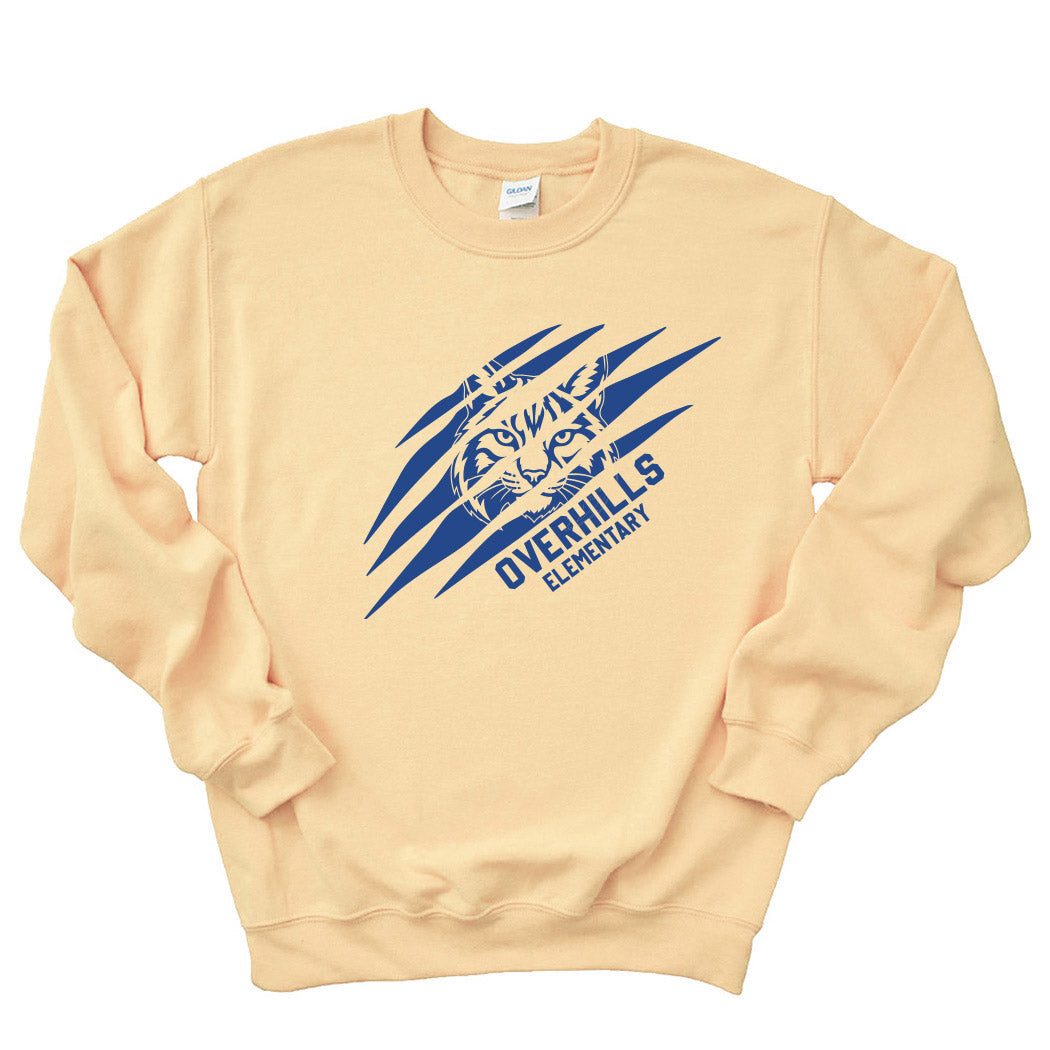 Torn - Overhills Elementary ~ Crewneck Sweatshirt ~ Overhills Elementary School